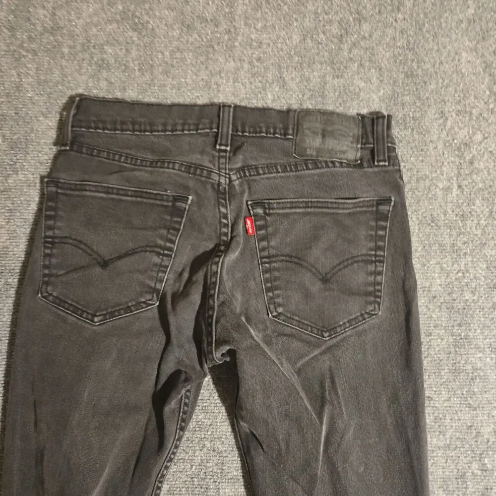 Levis 511 Jeans Mens 30x30 Black Slim Straight Denim Dark Wash Casual 5 Pocket